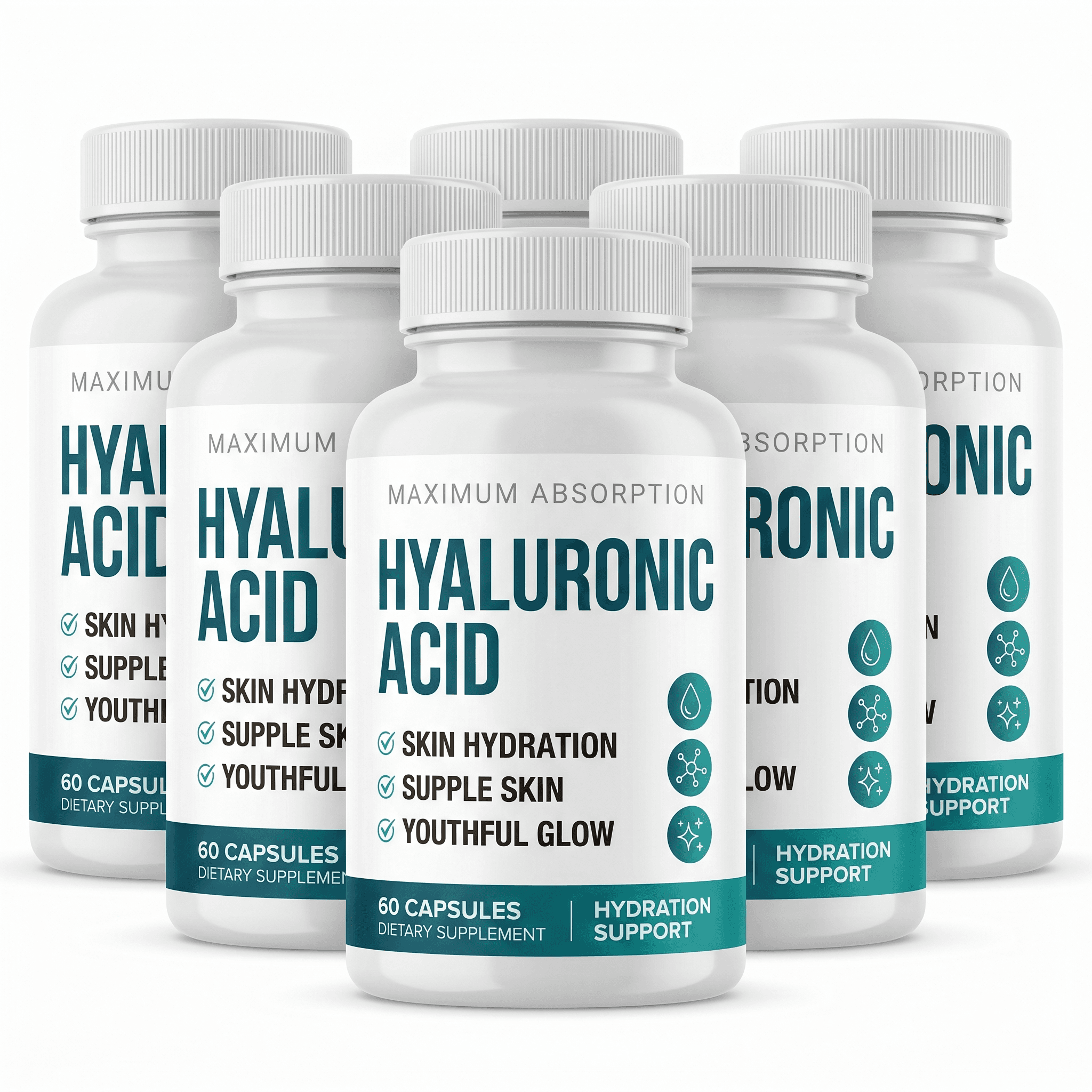 Hyaluronic Acid Tablets — 6 Bottles